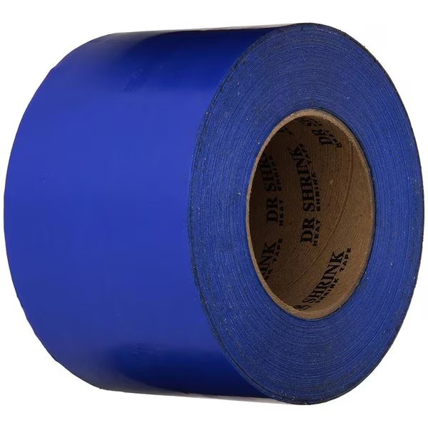 4 in. x 180 ft. Pinked Heat Shrink Tape, Blue, Dr Shrink, Mfr#: DR93237
